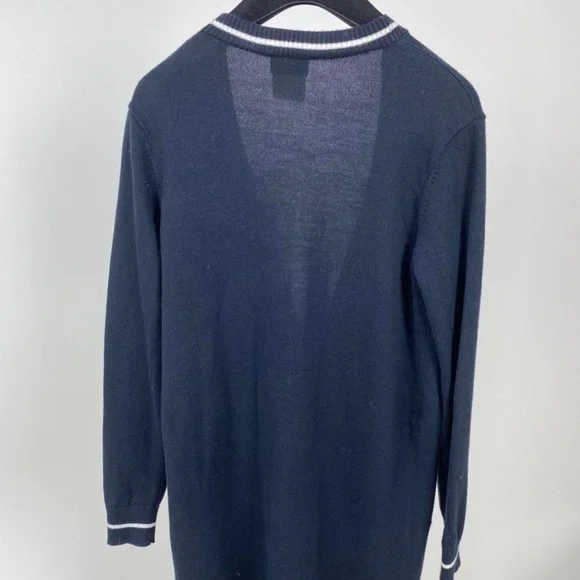 Chanel Uniform Long Preppy Cardigan in Navy Blue - Picture 4 of 7